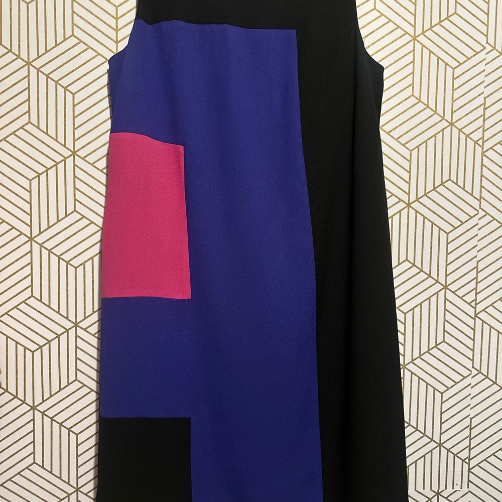 Nine West Colorblock Sheath Dress | Size 12 | Vibrant Color Pop | Preloved